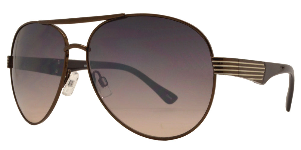 Wholesale - OX 2827 - Classic Metal Oval Shaped with Detailed Temple Sunglasses - Dynasol Eyewear