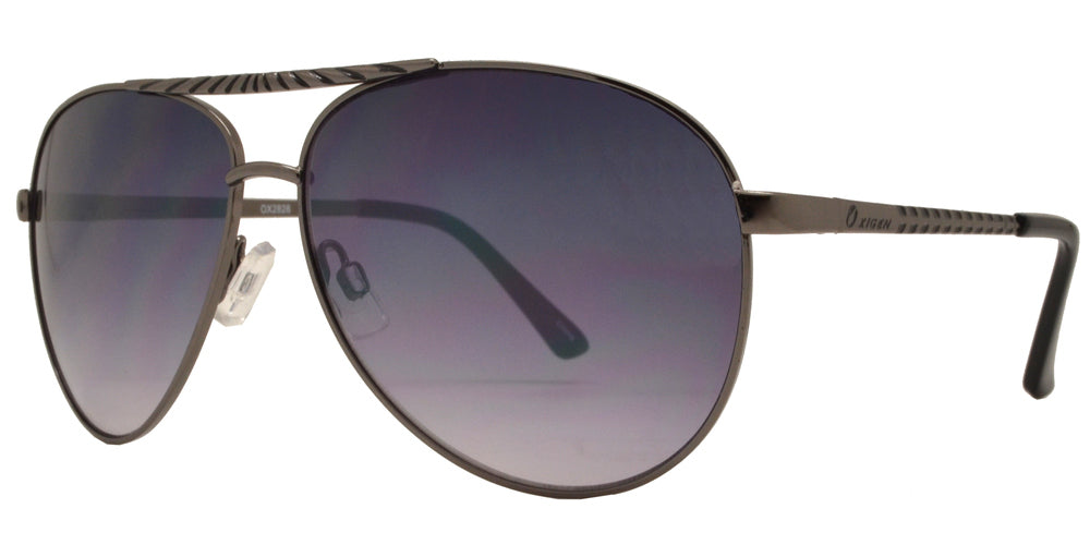 Wholesale - OX 2828 - Classic Aviator with Brow Bar Metal Sunglasses - Dynasol Eyewear