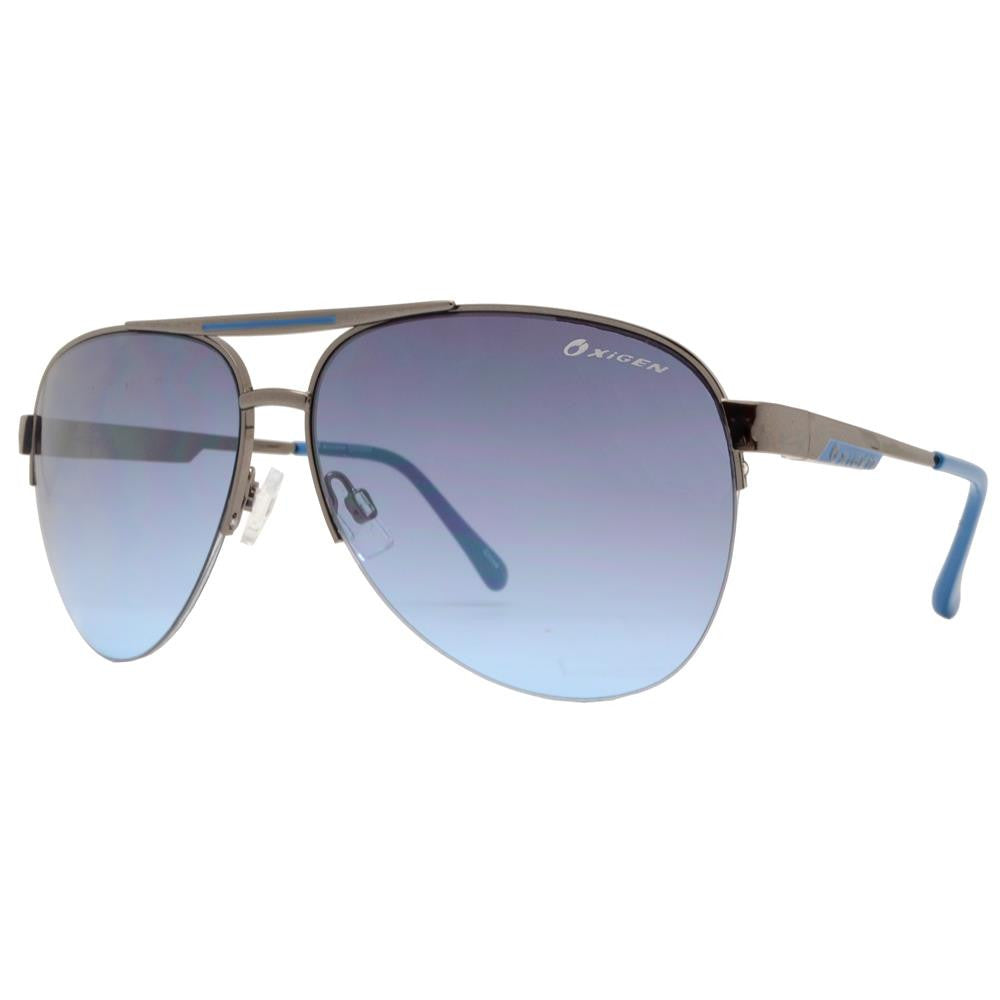 Wholesale - OX 2844 - Oval Shaped Half Rimmed Metal Sunglasses - Dynasol Eyewear