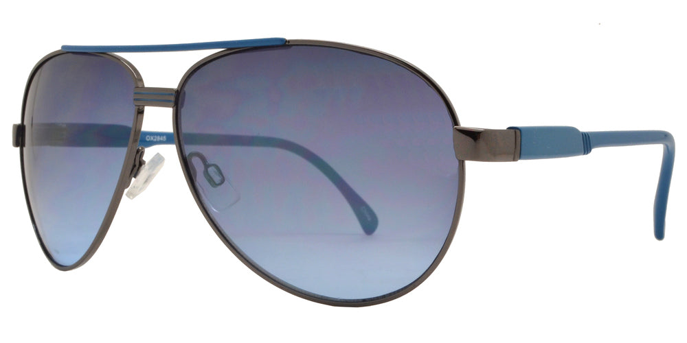 Wholesale - OX 2845 - Classic Classic Aviator with Brow Bar Metal Sunglasses - Dynasol Eyewear