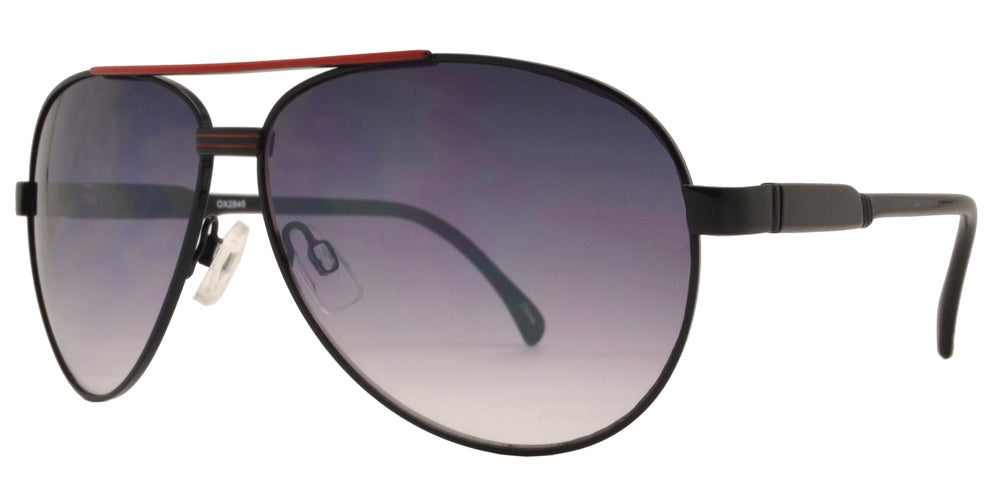 Wholesale - OX 2845 - Classic Classic Aviator with Brow Bar Metal Sunglasses - Dynasol Eyewear