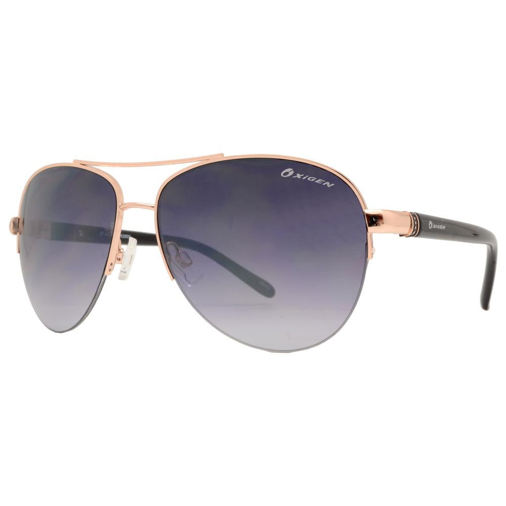 Wholesale - OX 2850 - Classic Aviator Half Rimmed with Brow Bar Metal Sunglasses - Dynasol Eyewear