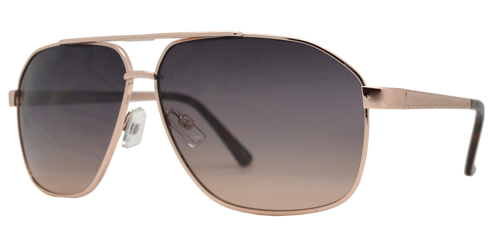 Wholesale - OX 2857 - Asymmetrical Square Aviator with Brow Bar Metal Sunglasses - Dynasol Eyewear