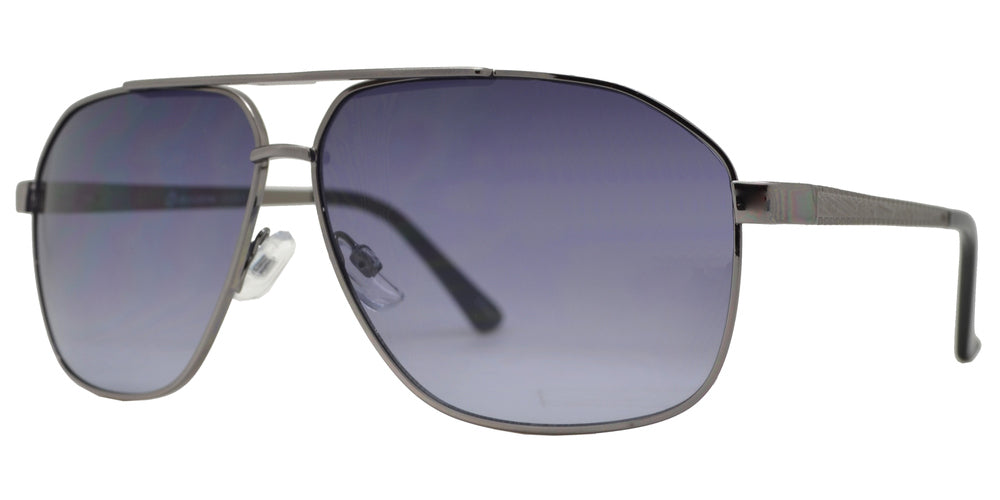 Wholesale - OX 2857 - Asymmetrical Square Aviator with Brow Bar Metal Sunglasses - Dynasol Eyewear
