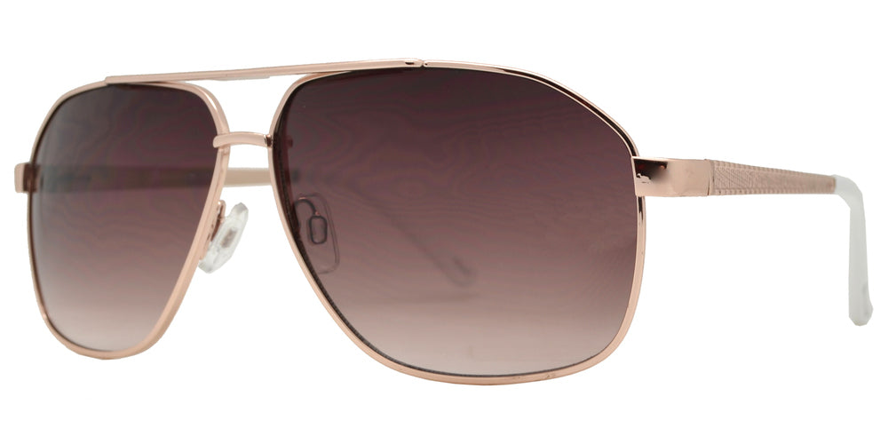 Wholesale - OX 2857 - Asymmetrical Square Aviator with Brow Bar Metal Sunglasses - Dynasol Eyewear