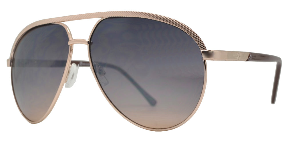 Wholesale - OX 2862 - Modern Metal Oval Shaped Sunglasses with Brow Bar - Dynasol Eyewear