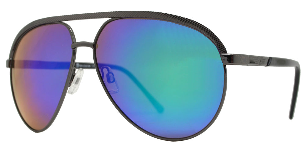 Wholesale - OX 2862 - Modern Metal Oval Shaped Sunglasses with Brow Bar - Dynasol Eyewear