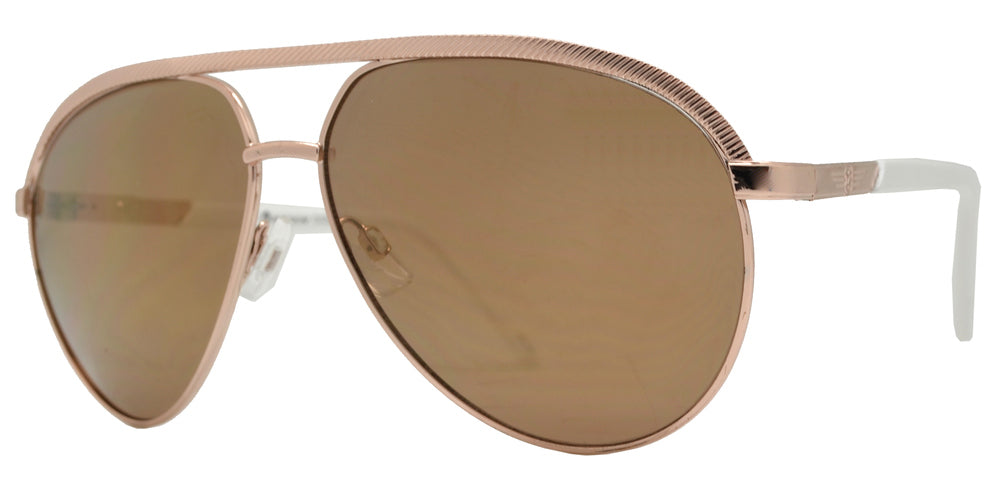 Wholesale - OX 2862 - Modern Metal Oval Shaped Sunglasses with Brow Bar - Dynasol Eyewear