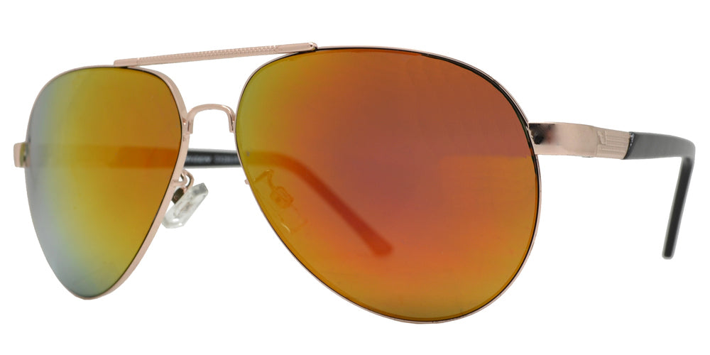 Wholesale - OX 2863 RVC - Classic Oval Shaped Metal Sunglasses with Color Mirror Lens - Dynasol Eyewear