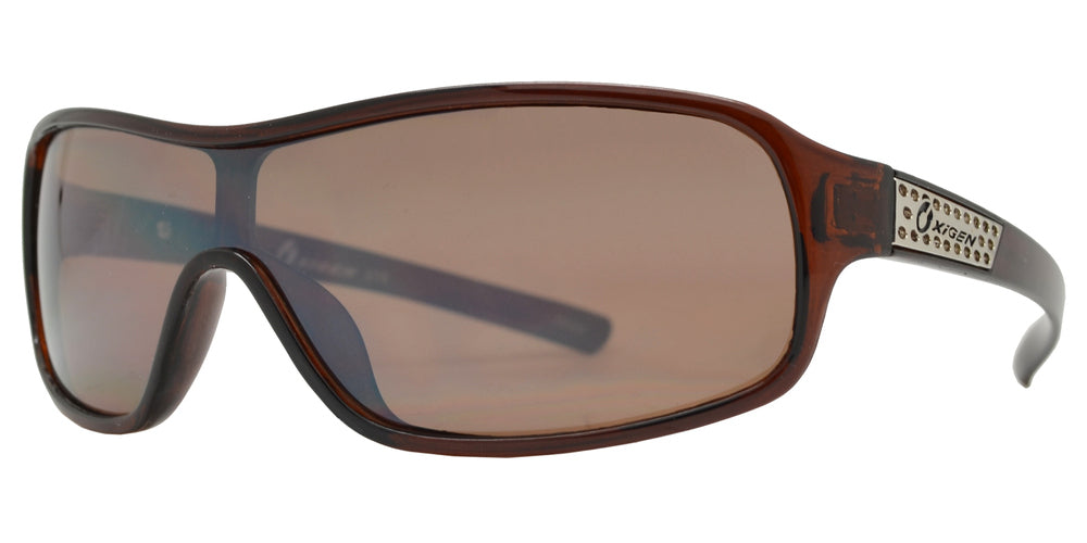 Wholesale - OX 8718 - One Piece Wrap Around Shield Plastic Sunglasses - Dynasol Eyewear