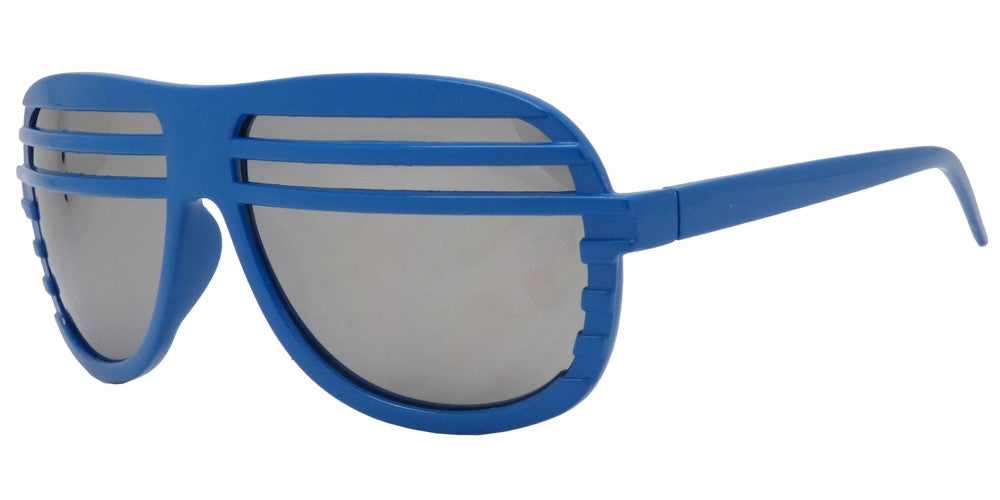 Wholesale - 7209 M - Retro Oval Shape Curtain Mirror Lens Plastic Sunglasses - Dynasol Eyewear