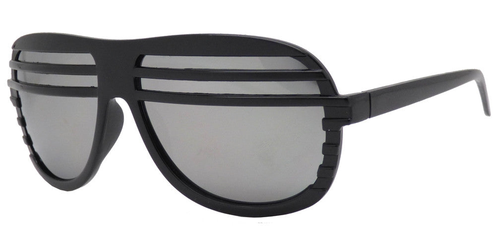 Wholesale - 7209 M - Retro Oval Shape Curtain Mirror Lens Plastic Sunglasses - Dynasol Eyewear