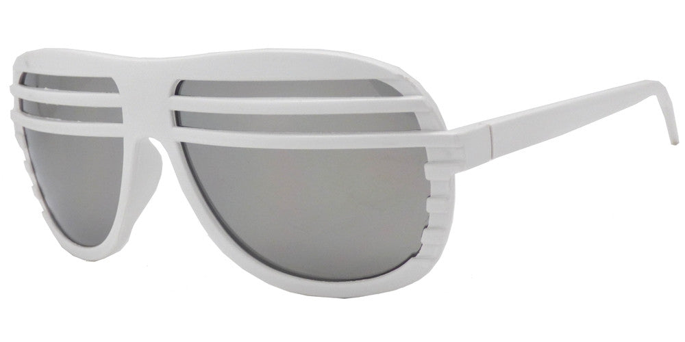 Wholesale - 7209 M - Retro Oval Shape Curtain Mirror Lens Plastic Sunglasses - Dynasol Eyewear