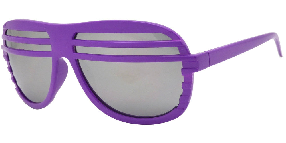 Wholesale - 7209 M - Retro Oval Shape Curtain Mirror Lens Plastic Sunglasses - Dynasol Eyewear