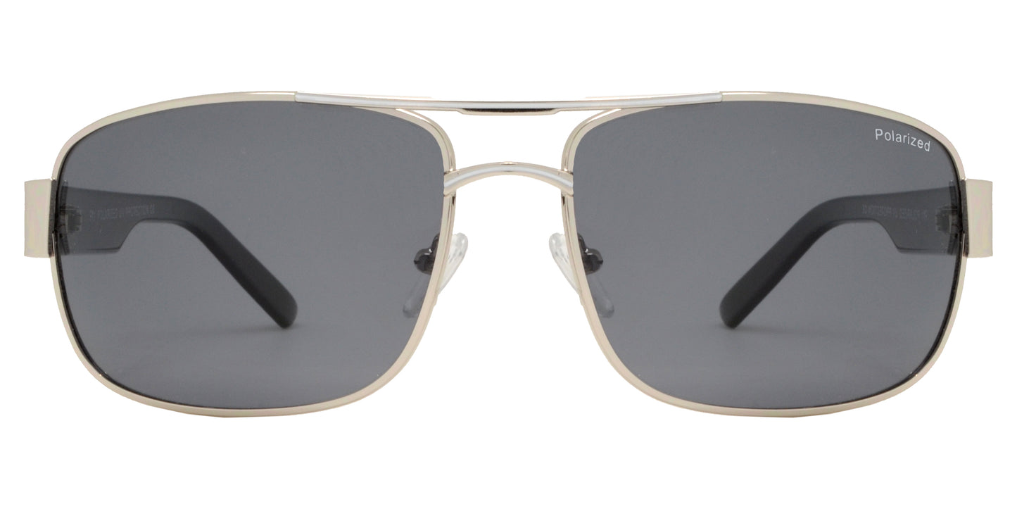 PL 2511 - Polarized Rectangular Metal Sunglasses with 1.1mm Lens