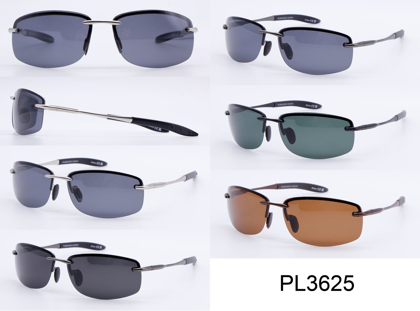PL 3625 - Polarized Men Rimless Sport Metal Sunglasses