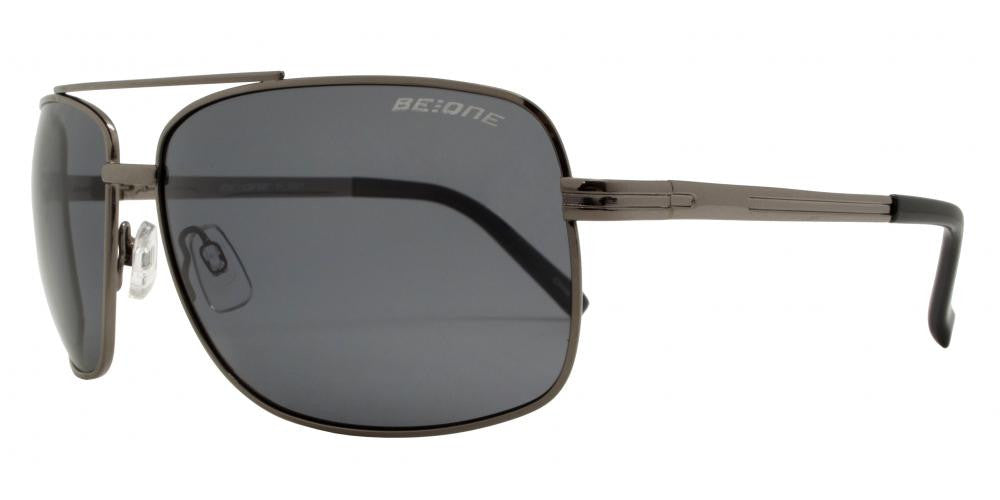 Wholesale - PL 3921 - Polarized Rectangular Aviator Metal Sunglasses - Dynasol Eyewear