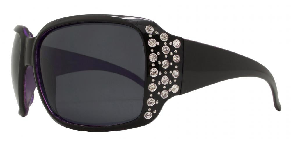 Wholesale - PL 7332 BX - Women's Oversize Square Polarized Sunglasses with Rhinestones - Dynasol Eyewear