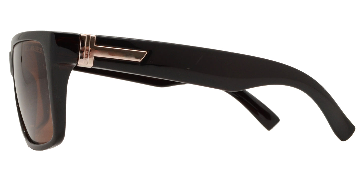 PL 7702 - Horn Rimmed Square Sport Plastic Polarized Sunglasses