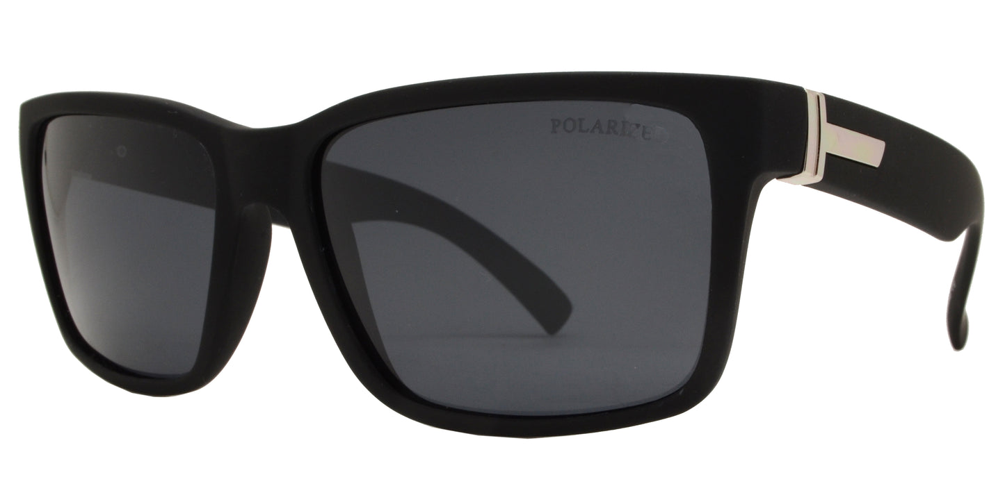 PL 7702 - Horn Rimmed Square Sport Plastic Polarized Sunglasses