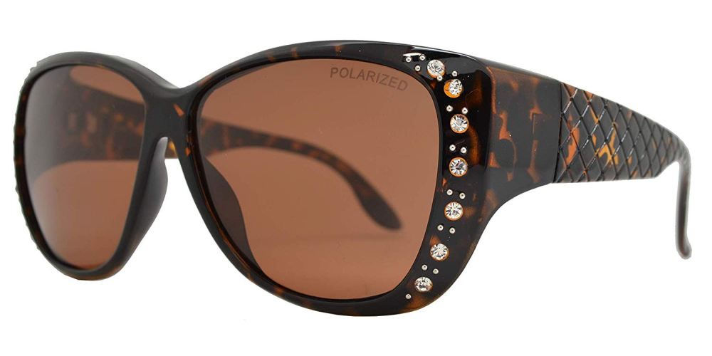 PL 7833 BX - Women's Cover Over 1.1 MM Polarized Sunglasses with Rhinestones