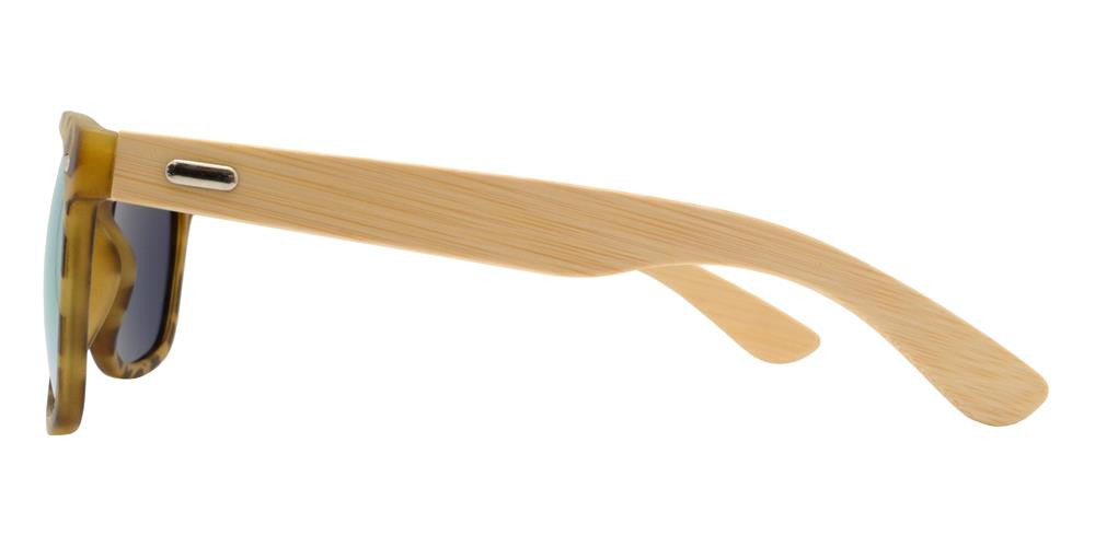 Wholesale - PL 7840 RVC - Classic Horn Rimmed Bamboo Polarized Sunglasses with Color Mirror Lens - Dynasol Eyewear