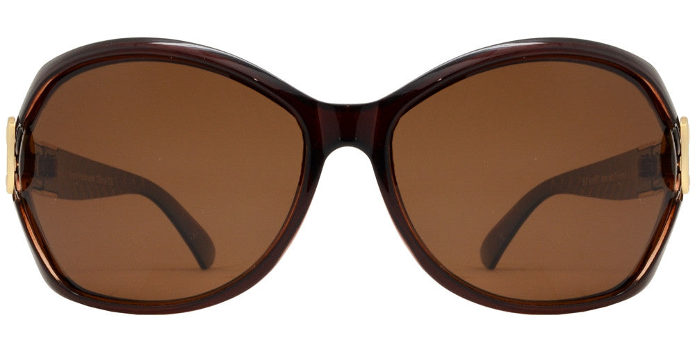 Wholesale - PL 1880 - Polarized Women Butterfly with Metal Accent Plastic Sunglasses - Dynasol Eyewear