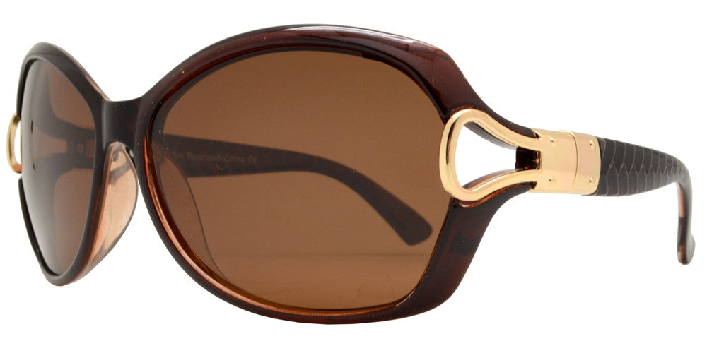 Wholesale - PL 1880 - Polarized Women Butterfly with Metal Accent Plastic Sunglasses - Dynasol Eyewear