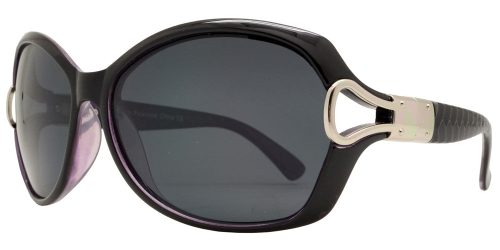 Wholesale - PL 1880 - Polarized Women Butterfly with Metal Accent Plastic Sunglasses - Dynasol Eyewear