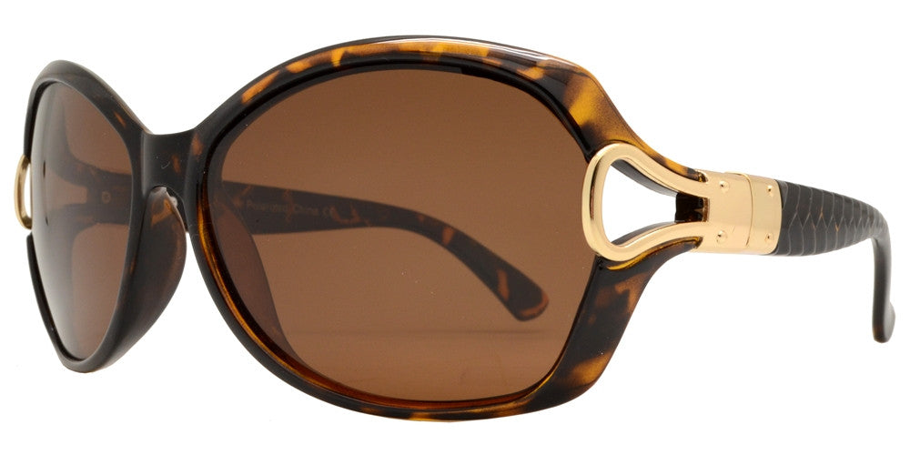 Wholesale - PL 1880 - Polarized Women Butterfly with Metal Accent Plastic Sunglasses - Dynasol Eyewear