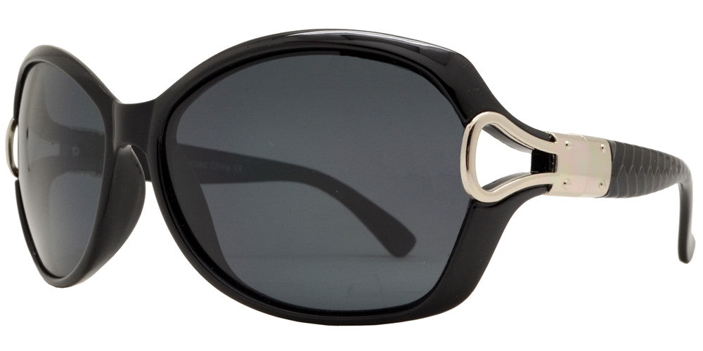 Wholesale - PL 1880 - Polarized Women Butterfly with Metal Accent Plastic Sunglasses - Dynasol Eyewear