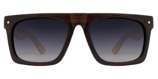 Wholesale - PL 2014 - Polarized Bamboo Rectangular Flat Top Sunglasses - Dynasol Eyewear