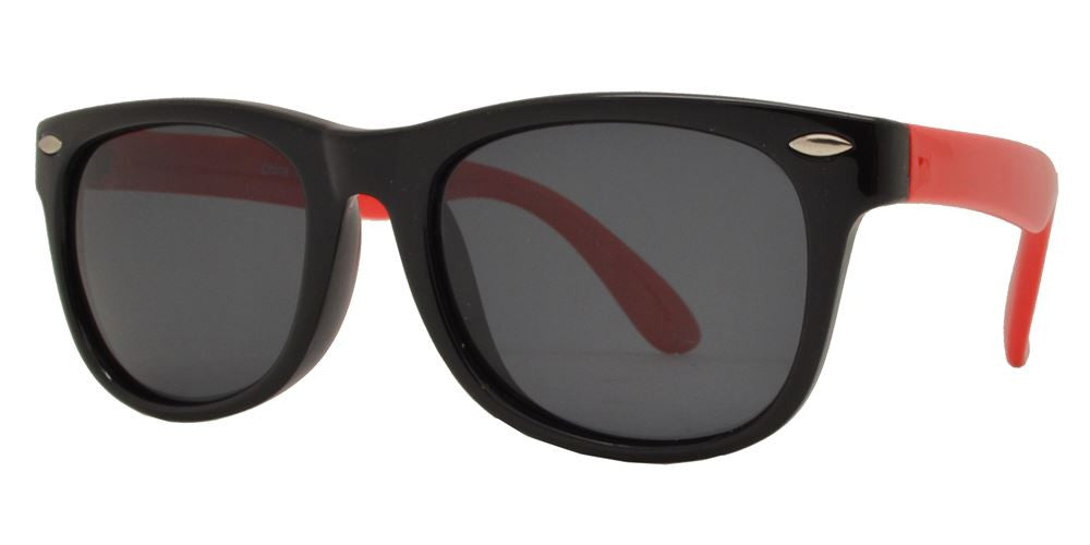 Wholesale - PL 3007 - Polarized Kids TR90 Rubber Classic Horn Rimmed Sunglasses - Dynasol Eyewear