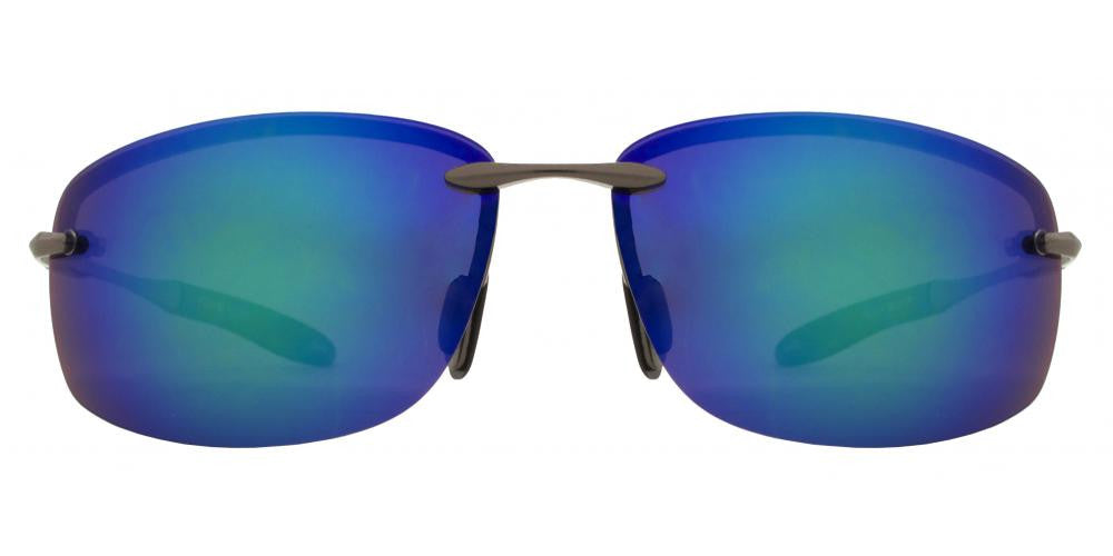 Wholesale - PL 3625 RVC - Polarized Men Rimless Sport with Color Mirror Lens Metal Sunglasses - Dynasol Eyewear