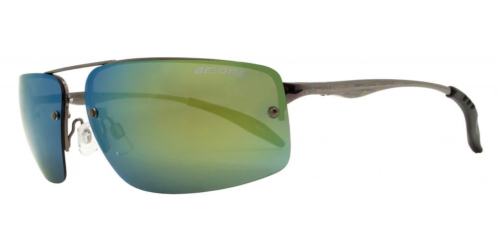 Wholesale - PL 3912 RVC -Polarized Men Rimless Rectangular Sport with Color Mirror Lens Metal Sunglasses - Dynasol Eyewear