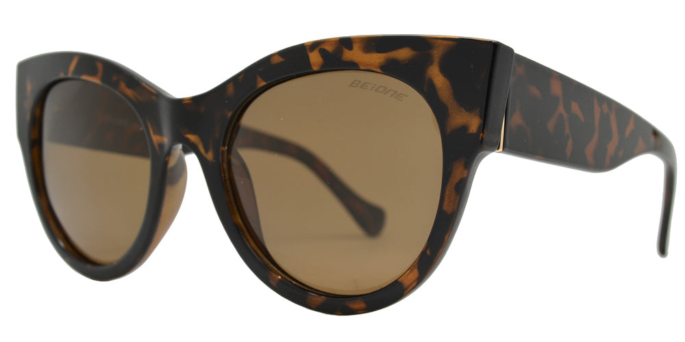 Wholesale - PL 3945 - Round Horn Rimmed Cat Eye Chunky Plastic Polarized Sunglasses - Dynasol Eyewear