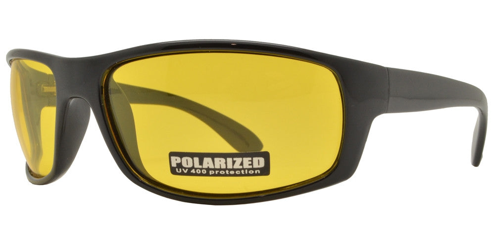 Wholesale - PL 707 NV - Classic Sports Plastic Wrap Around Polarized Sunglasses with Night Vision - Dynasol Eyewear