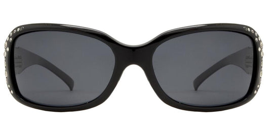 Wholesale - PL 7372 BX - Women's Rectangular Polarized Sunglasses with Rhinestones and Metal Accent - Dynasol Eyewear
