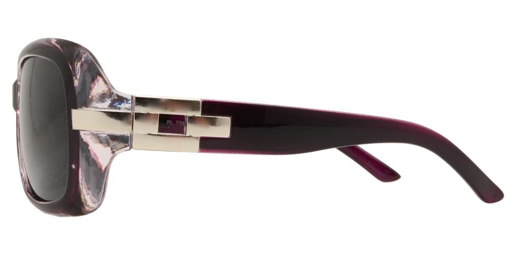 Wholesale - PL 7585 - Women's Square Fashion Plastic Polarized Sunglasses - Dynasol Eyewear