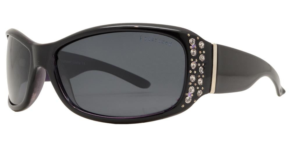 Wholesale - PL 7808 BX - Women's Rectangular Polarized with Metal Accent and Rhinestones - Dynasol Eyewear