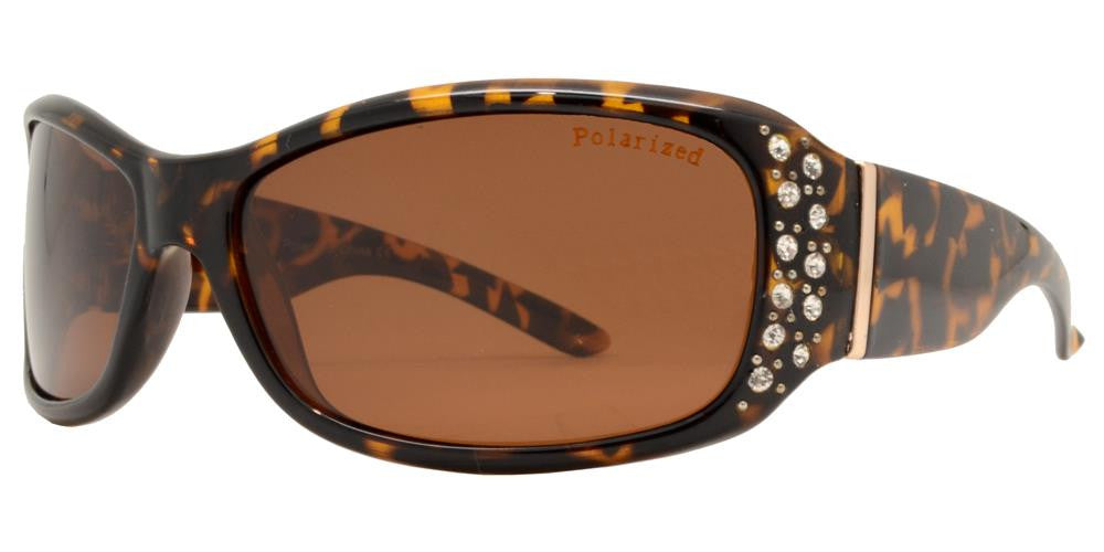 Wholesale - PL 7808 BX - Women's Rectangular Polarized with Metal Accent and Rhinestones - Dynasol Eyewear