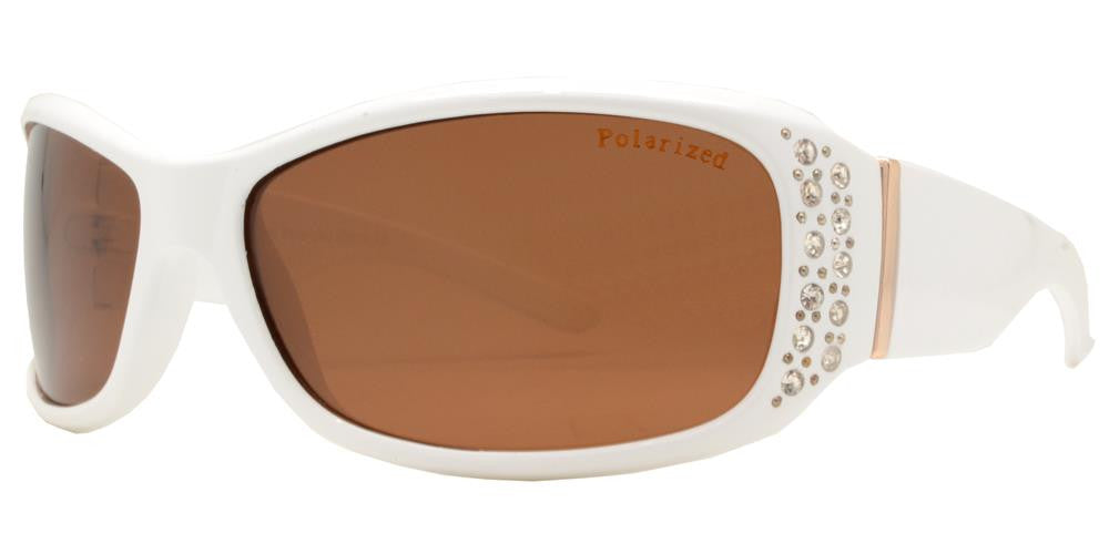 Wholesale - PL 7808 BX - Women's Rectangular Polarized with Metal Accent and Rhinestones - Dynasol Eyewear