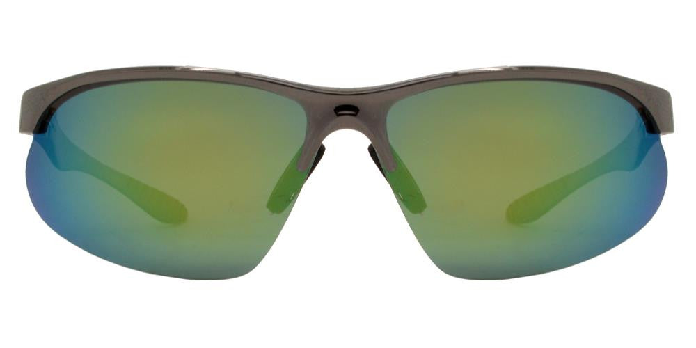 Wholesale - PL 967 RVC - Aluminum Half Rim Sports Polarized Sunglasses with Color Mirror Lens - Dynasol Eyewear