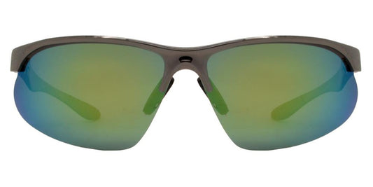 Wholesale - PL 967 RVC - Aluminum Half Rim Sports Polarized Sunglasses with Color Mirror Lens - Dynasol Eyewear
