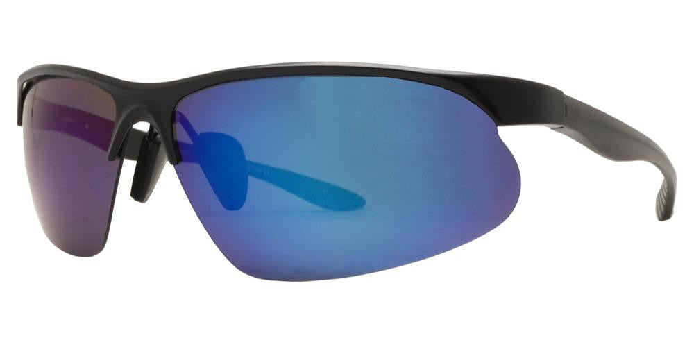 Wholesale - PL 967 RVC - Aluminum Half Rim Sports Polarized Sunglasses with Color Mirror Lens - Dynasol Eyewear