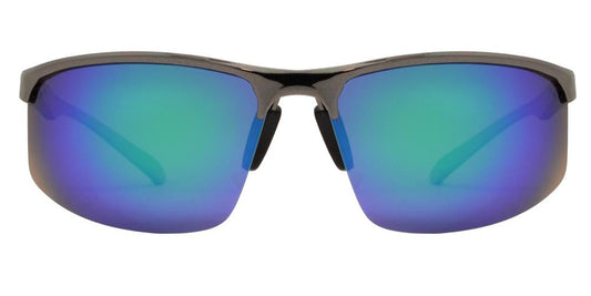 Wholesale - PL 983 RVC - Aluminum Rectangular Half Rimmed Sports Rimless Polarized Sunglasses with Color Mirror Lens - Dynasol Eyewear