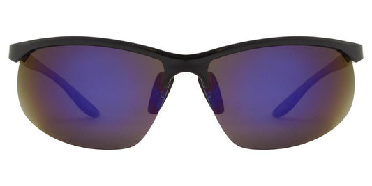 Wholesale - PL 986 RVC - Aluminum Rectangular Half Rimmed Sports Rimless Polarized Sunglasses with Color Mirror Lens - Dynasol Eyewear