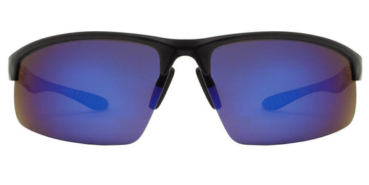 Wholesale - PL 987 RVC - Aluminum Rectangular Half Rimmed Sports Rimless Polarized Sunglasses with Color Mirror Lens - Dynasol Eyewear