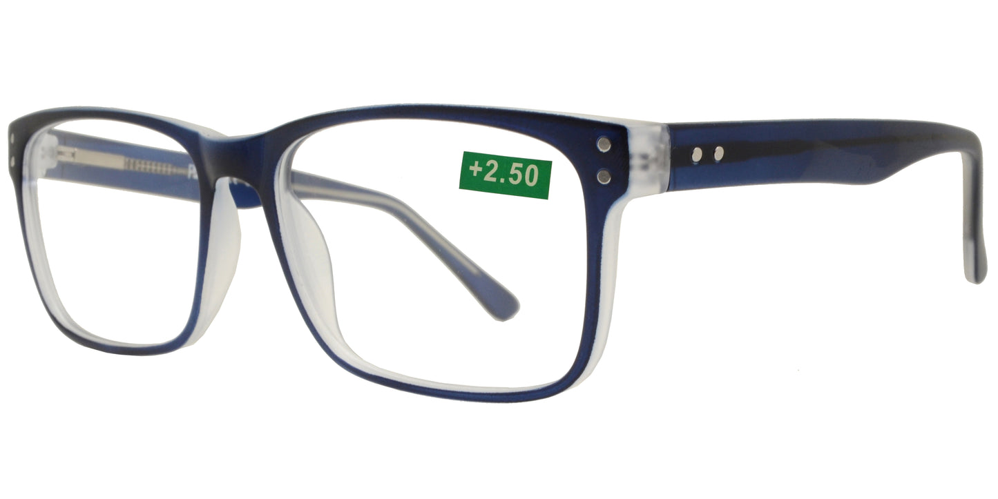RS 1498 BL - Large Men Wide Blue Light Blocking Reading Glasses with Spring Hinge