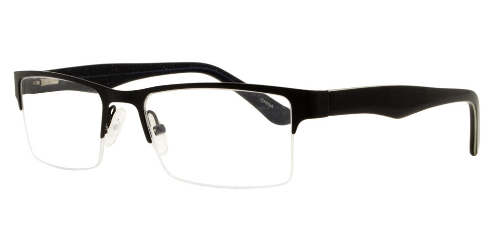 Wholesale - PZ 8737 ST - Half Rimmed Clear Lens Stainless Steel Sunglasses - Dynasol Eyewear